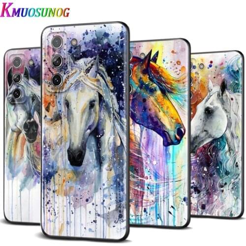 Oil Painting Cute Horse for Samsung S20 FE Ultra Plus A91 A81 A71 A51 A41 A31 A21S A11 A72 A52 A42 A32 A12 A02S Phone Case