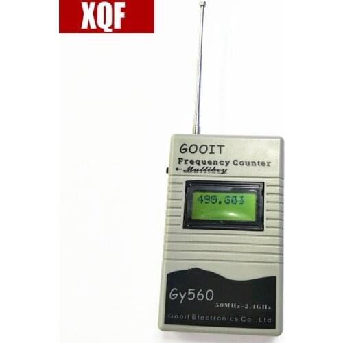 XQF GY560 Mini Digital Frequency Counter Meter Test Range 50MHz - 2400Hz LCD Display for Walkie Talkie GSM Signal Detect