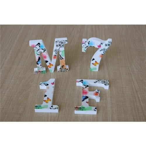 Spring Colors 10cm Wooden Wooden Alphabet Wedding Table Letters Numbers Decoration Craft for Home Birthday Party Events Supplies