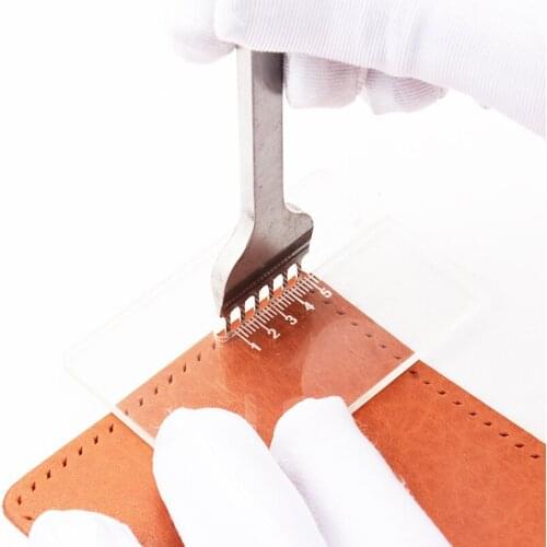 1Pcs Round Leather Punching Tool DIY Punch 1/2/4/6/10 Prong Hole Punch 3/4/5/6mm Spacing,Handmade Stitched Porous Circular Cut