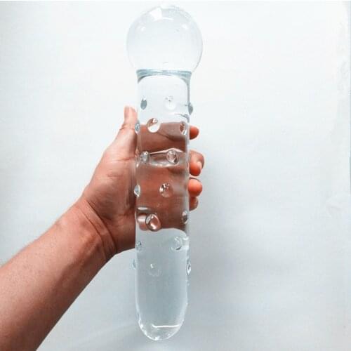 2 style super big glass dildo Transparent crystal glass Anal beads Vaginal anal dilation Butt plug G spot men Prostate massage