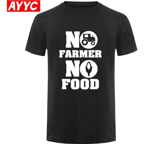 No Farmer No Food Tshirt Men Summer Short Sleeve Cotton T shirts Humor Farmer Gift Tees Camisetas Masculina