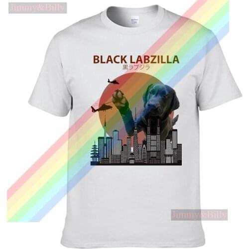 Giant Black Dog Labzilla Retro Casual T Shirt Mens Summer Black 100% Cotton Short Sleeves O-Neck Tee Shirts Tops Tee Unisex