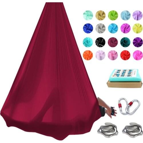 PRIOR FITNESS Aerial Yoga Hammock 5Mx2.8M Full Set Air Hammock 100% Nylon daisy chain and carabiners