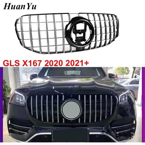 New GLS X167 GT Grille for Mercedes-benz GLS Class Front Bumper Silver/ Gloss Black Grille GLS5800 GLS400 GLS450 2020 2021
