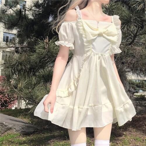 Heydress Women French Sweet Lolita Sexy Mini Dress High Street Casual Party Fairy Dress 2021 Summer Elegant Kawali Strap Dress
