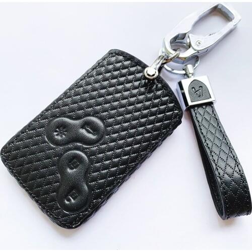 Remote 4 Button Leather Key Case Cover For Renault Megane 1 2 3 Koleos Laguna 2 3 Sandero Scenic Captur Clio Duster Fluence