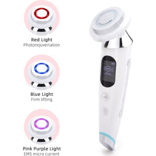 Face Beauty Massager EMS Vibration Skin Rejuvenation Tightening Instrument Facial Deep Clean LED Photon Face Eye Lifting Massage