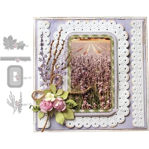 Mmao Crafts Metal Steel Cutting Dies Flower leaf lace frame edge Stencil For DIY Scrapbooking Paper/photo Cards Embossing Dies