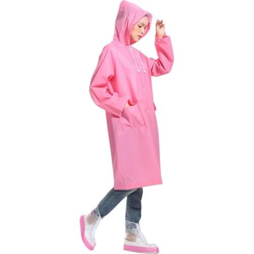 Frosted Raincoat for Men Women Rain Jacket Matt Rain Poncho with Hood EVA Trench Solid Outerwear Rainwear With Pocket Slicker