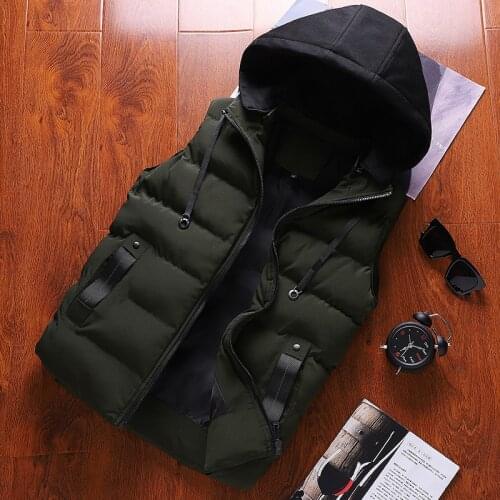2021 brand new mens trend detachable vest autumn and winter sleeveless down cotton vest coat