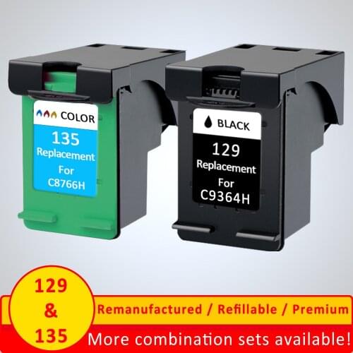 Xiangyu One Set 129 135 Cartridge for HP129 Ink for HP135 ink work in C4140 C4150 5943 C4173 C4175 6983 C4180 C4183 C4190 ink