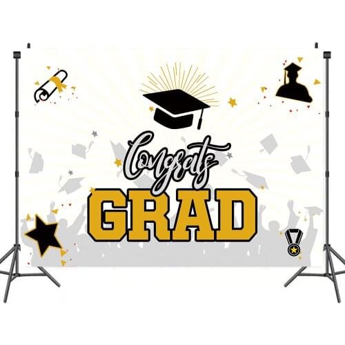 Graduation In 2021 Simple Style Backdrops Photo Background Decorations for Class Party Portrait Photography Props