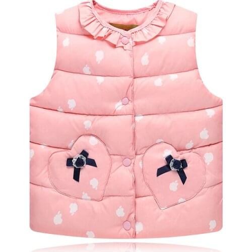 2021 autumn Girls Sweet Vest Children Jackets Cotton Warm Kids Vest for Girl Waistcoat Children Outerwear Clothing Child Vest