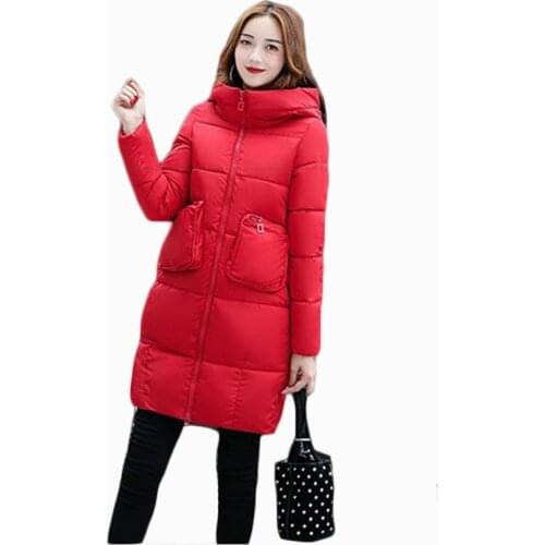 2017 NEW FEMALE WINTER JACKETS MEDIUM LENGTH HOODED COAT COTTON PADDED THICKEN WARM WOMEN PARKAS HIGH QUALITY HOT SALE ZL368