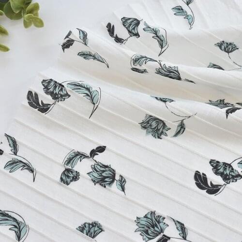 1meter cotton flower Pleated fabric printing fabric for Childrens skirt dress DIY Summer clothes bag handwork fabric art XMT