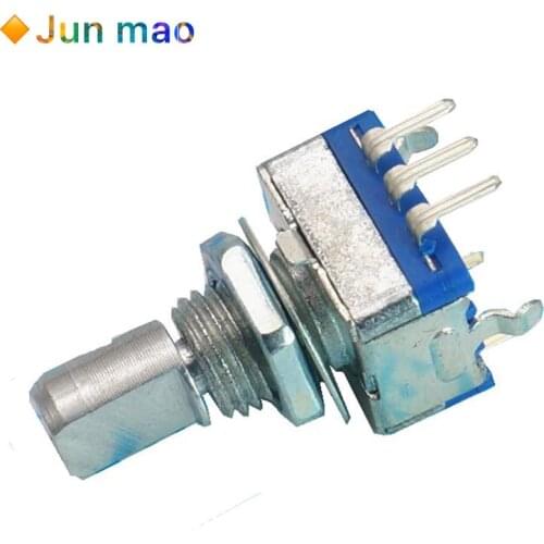 5pcs/lot Half Shaft Handle 15mm Rotary Encoder Coding Switch / EC11 / Digital Potentiometer With Switch 5 Pin Encoder Switch