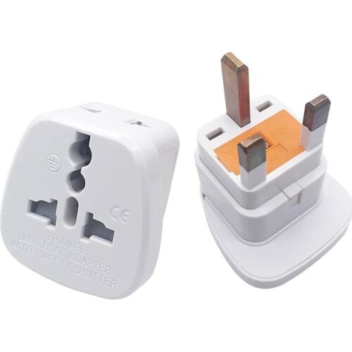10pcs/Lot 1to2 Fuse Safety Shutter UK Plug Singapore Vietnam Indonesia Maldives Qatar Travel Wall AC Power Adapter Socket
