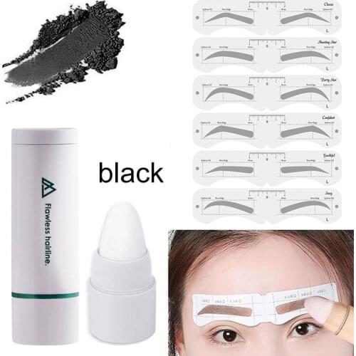 Professional One Step Eyebrow Stamp Shaping Kit Eye Brow Gel Stamp Makeup Kit with Reusable Eyebrow Stencils Eyebrow Brushes