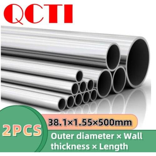 2Pcs Gr9 38.1×1.55×500mm Industrial Ti Pipe Pure Titanium Hollow Tube Polished Seamless Titanium Tube for Bicycle or CP