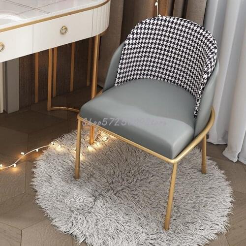 Nordic light luxury chair backrest bedroom girl home net red makeup stool dressing table modern minimalist ins style