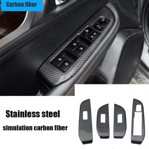 Car Door handle panel Trim Decoration carbon fiber Cover Case For Subaru Outback Legacy 2015-2020 car styling auto accessories