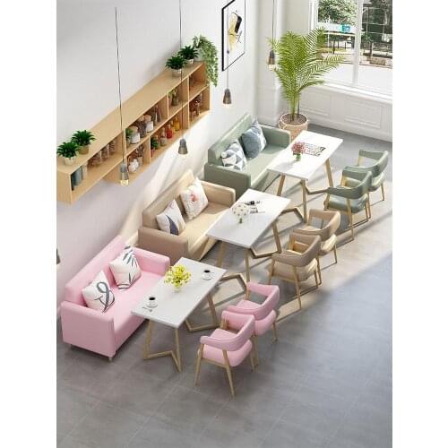 Net red dessert shop tea shop western restaurant snack fast food cafe restaurant card seat sofa table and chair combination