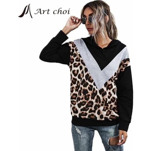 Spring Autumn Women Leopard Fleece Long Sleeve Patchwork Tops Sweatshirt Pullover All-match Casual Wear Sportswear Sudaderas