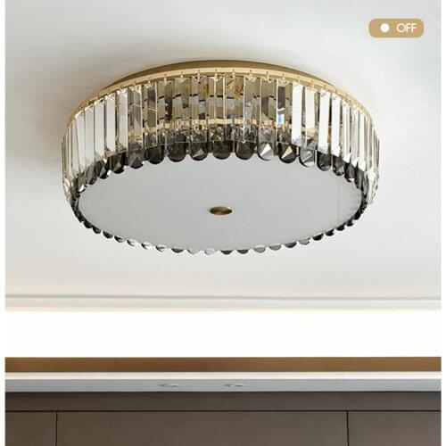 Modern Low Ceiling Mounted Lamp Bedroom Luxury Led Dimmable Ceiling Lights Lustre K9 Crystal Ceiling Lighting Lamparas Fixtures