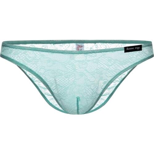 Men Gay Thongs Underwear Mens Sexy Breathable Brief Underpants Shorts Male Lace Panties Low Rise Underpants