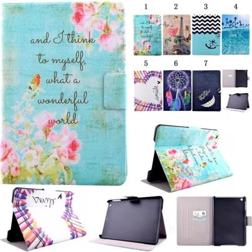 High Quality 2017 Flower Pattern Flip PU Leather Smart Stand Shell Cover Case For Apple Ipad Mini 1 Mini 2 Mini3 Tablet Case