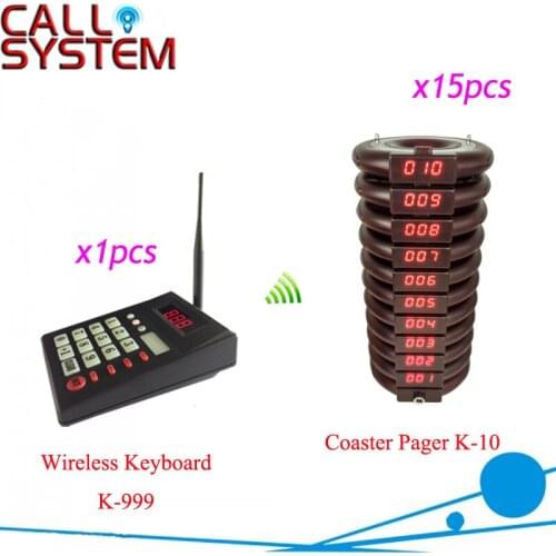 Ycall 999 Channel Wireless Waiter Buzzer Call System 1 keyboard 15 pagers Restaurant equipment