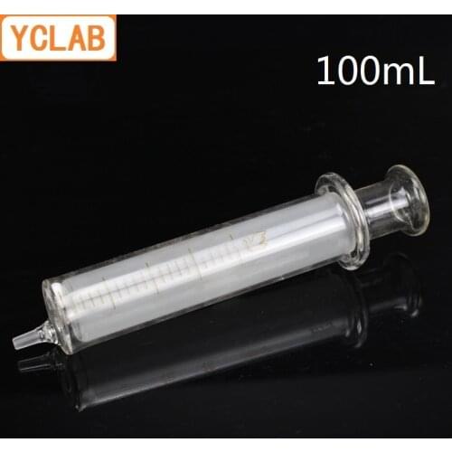 YCLAB 100mL Glass Syringe Injector Ink Sampler with Needle Laboratory Chemistry Equipment
