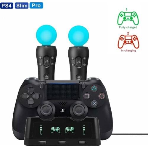 From Russia Warehouse PS4 Controller Charger Dual Fast PS4 Charging Dock for Playstation 4 with LED Indicator Best Price