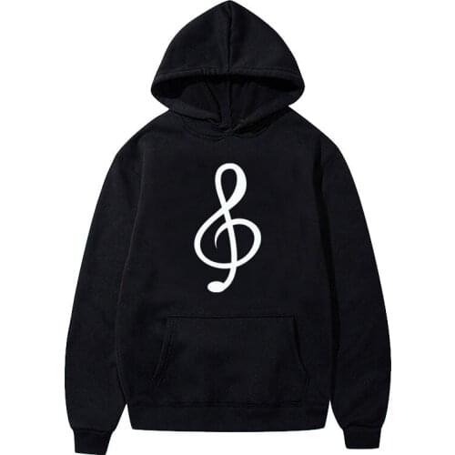 Musical Note Print Hoodies Women Graphic Autumu Winter Hooded Sweatshirt with Pocket Casual Long Sleeve Pullover Shirt Sudaderas