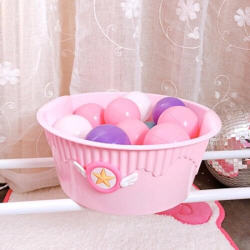 1pcs Anime Card Captor Sakura Pink Plastic Wash Basin Washbowl Girls Kawaii Cartoon Portable Washbasin Washing Vegetable basin