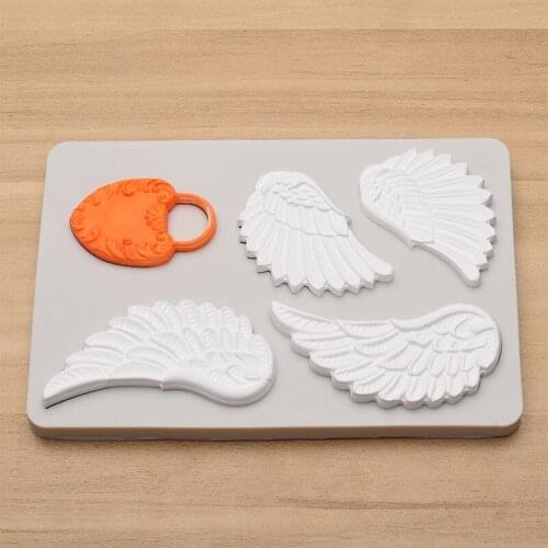 1Pcs Feather Wings Shape Silicone Mold Random Color Soap Mold Multi Purpose Reusable Cake Mould DIY Baking Tool Kitchen Supplies