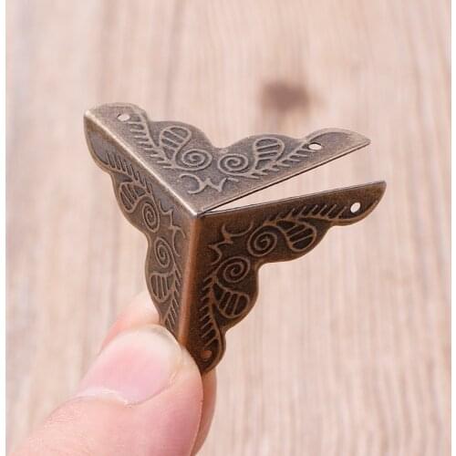 10 Pcs Antique Jewelry Box Corner Foot Wooden Case Corner Protector Bronze Tone