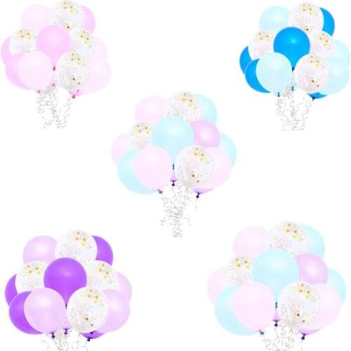 15Pcs/set Wedding Decorations Party Balloon Happy Birthday Aluminum Foil Sequins Birthday party decoration 12inch Send ribbon