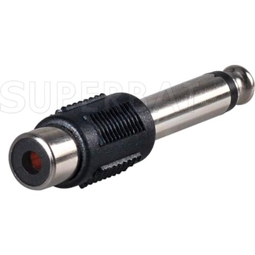Superbat 2pcs RCA Stereo Jack to 6.5mm Plug Audio Video Converter RF Coaxial Connector