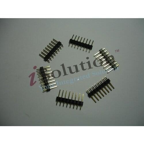 20pcs 8 Pin 1x8 Single Row Male 2.54 Breakable Pin Header Connector Strip for Arduino Black