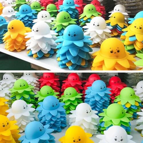 2021 Silicone octopus plush Fidget Toys for Autisim Special Needs Anti-stress Game Stress Relief Squishy Pops Can flipped It Toy