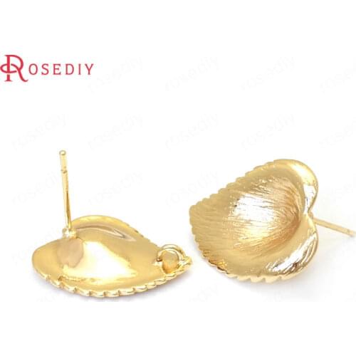 35000)6PCS Flower 18x15.5MM 24K Gold Color Brass Calla Lily Flower Stud Earrings High Quality Diy Accessories Jewelry Findings
