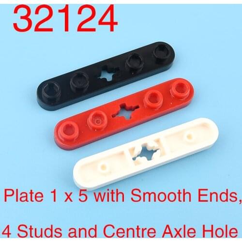 8pcs 32124 high-tech building block craft board 1 x 5 with smooth ends 4 stud central axis holes MOC accessories parts toys