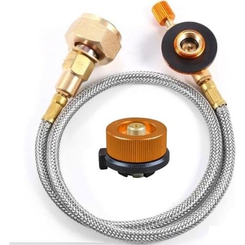 Outdoor Camping Gas Stove Propane Refill Adapter Burner LPG Flat Cylinder tank Coupler Container Adapter Save Durable Metal Tube