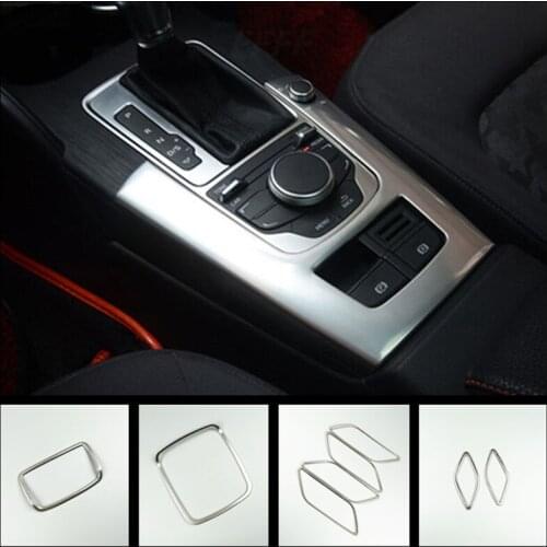 Car Console Head Lamp Button Frame Air Vents Decorative Cover Trim For Audi A3 8V Interior Rear Cigarette Lighter Panel Sticker