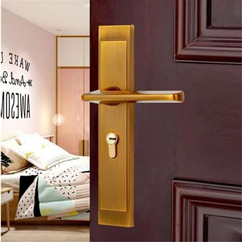 Indoor Door Lock Bedroom Household General Room Bathroom Door Handle Solid Wood Door Set Mute Handle Lock Hardware Accessories