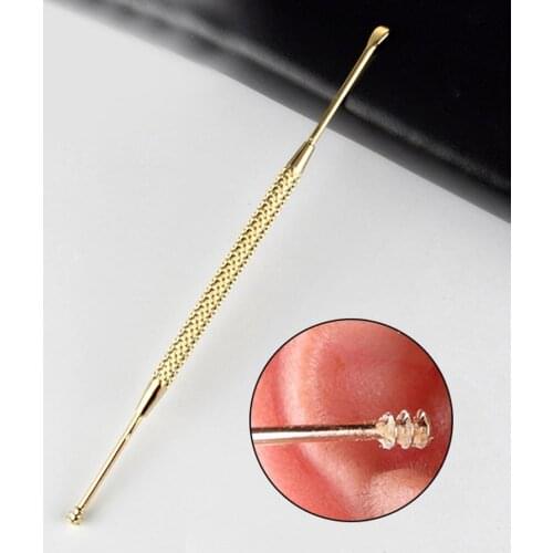 Double-Ended Stainless Steel Spiral Ear Pick Spoon Ear Wax Removal Cleaner Ear Care Cleaning Tool Beauty Tools Health Care