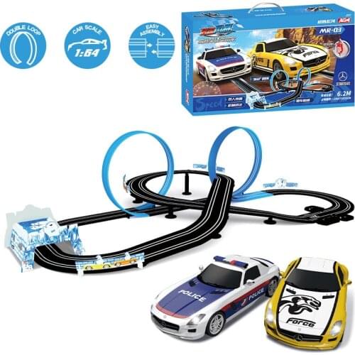 1:64 Scale Electric Double Remote Control Car Racing Track Toy Autorama Professional Circuit Voiture Railway Slot Race Car Toy