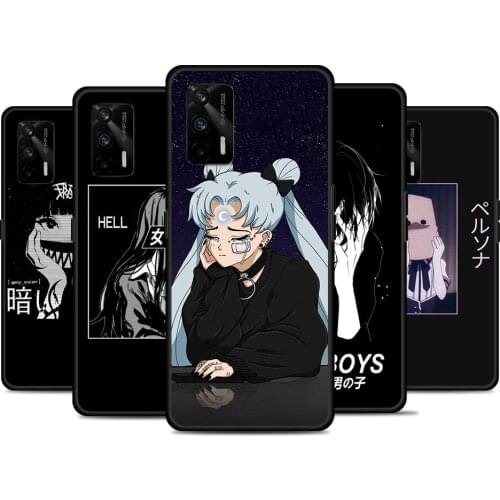 Sad Japanese Anime Aesthetic For Realme 8 GT Neo Flash Edition Explorer Master Q3 Pro Narzo30 C21 C20 C11 C20A C21Y Phone Case